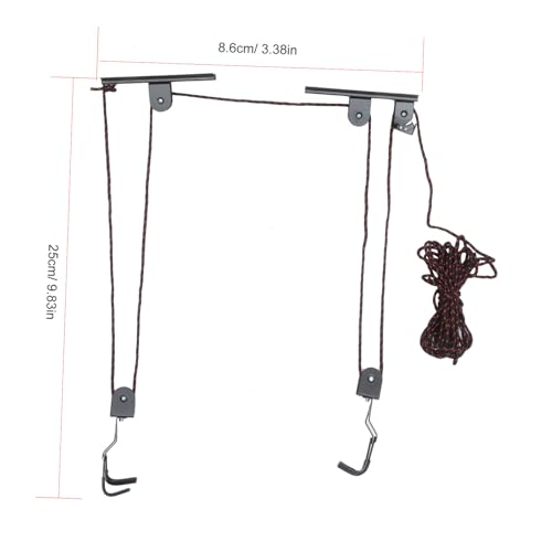 Soporte para bicicleta de pared y techo resistente de acero negro y compacto 3