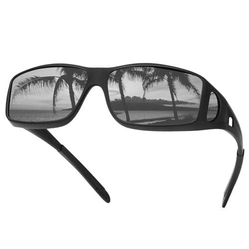 Image of Polarized Sunglasses Over Glasses for Men Women, Fit Over Sunglasses Uv400 Protection Wrap-Around Sun Glasses for Driving
