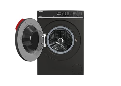 Sharp Waschmaschine ES-WNFL014CMDA-DE – 10 kg – 1400 U/min – Energieklasse A – Inverter Motor – WiFi – AquaStop – Dampf – Touch Display – Mattschwarz – Frontlader