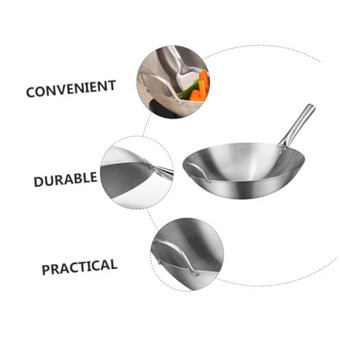 Wok de acero inoxidable para uso doméstico, antiadherente miniatura 4