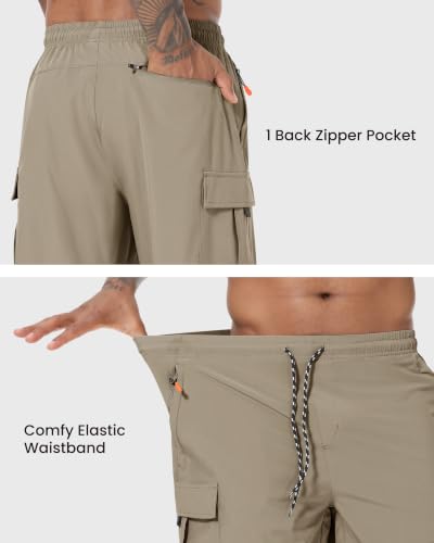 Image of Men's Cargo Shorts Quick Dry Lightweight Stretch Hiking Shorts for Men with 5 Pockets No Lining