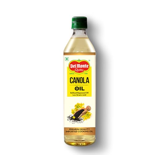 Image of Del Monte Canola Oil, 1L | Rich in MUFA, PUFA, Omega 3 & 6 | 0% Trans Fat | Ideal for Everyday Indian Cooking | Imported Oil