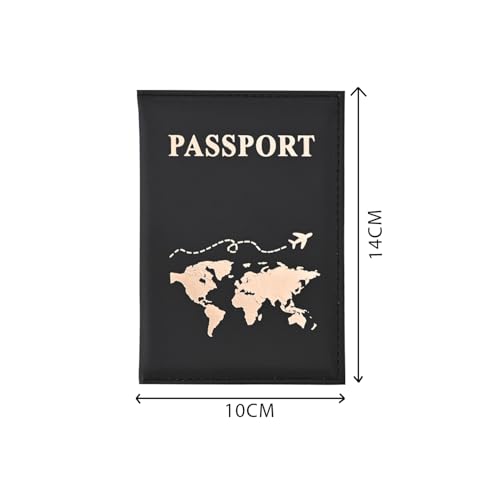 Image of House of Quirk Multi-Functional PU Leather Travel Passport Case, Passport Protection Cover, Credit Card & ID Card Holder (Black)