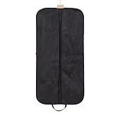 VECELO スーツカバー ガーメントバッグ 洋服カバー スーツバッグ 持ち手付き 持ち運び 不織布 型崩れ防止 ファスナー 出張 出勤 ビジネス 防水防塵 軽量 大容量 ブラック