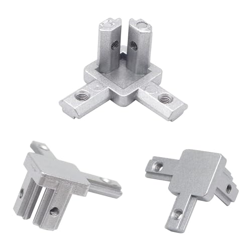 Image of 12pcs 2020 3-Way Angel Bracket Corner Connector Silver 2020 Aluminum Extrusion Hardware T-Slot Accessories V-Slotted with Screws for 2020 Aluminum Profile 3D Printer Frame Parts