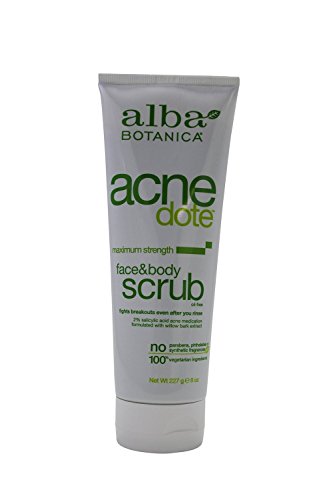 Alba Botanica Acnedote Face & Body Scrub, Maximum Strength 8 oz (Pack of 6)