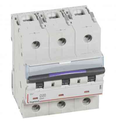 Disjoncteur DX³ 50kA - 3P 400V~ - 20A - courbe D - 4,5 modules
