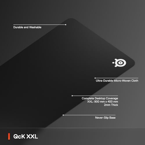 Image of SteelSeries QcK Gaming Mouse Pad - XXL Cloth - Peak Tracking and Stability - Esports Mousepad - Never-Slip - Full Desk Coverage