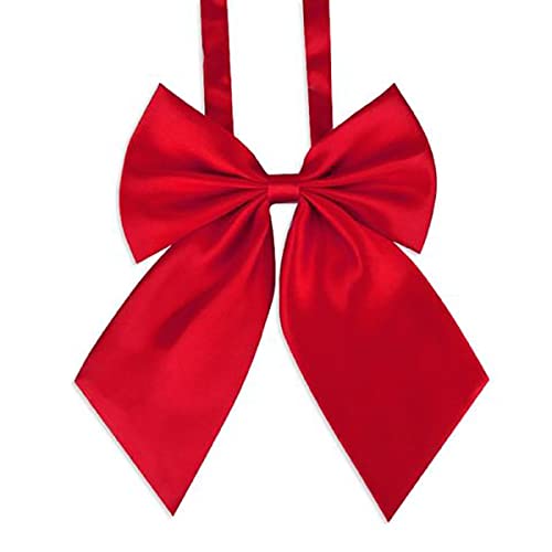 Image of LOPURO Lady Adjustable Pre-tied Bow Tie, Pre Women Uniform Bow Tie Solid Color Bowties for Women Cosplay Party