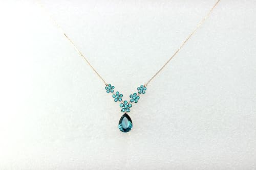 Image of Faship Gorgeous Rhinestone Crystal Floral Necklace Earrings Set