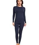 wirarpa Women's Thermal Underwear Set Fleece Lined Base Layer Ladies Long Sleeve Top & Bottom for Winter Warmth Navy Size S