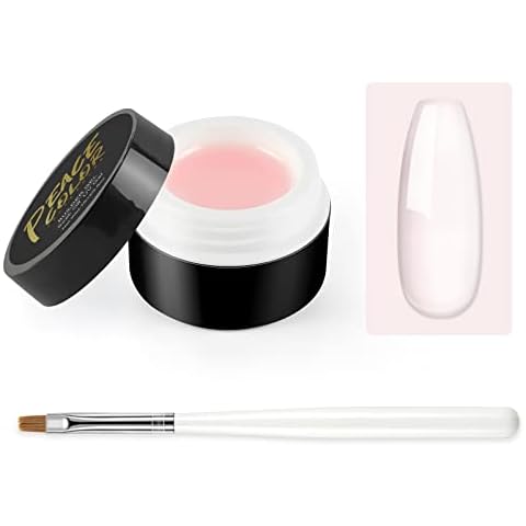PEACECOLOR U V Nail Gel Nail Extension Gel Builder Nail Gel for Nails Pink Strengthen Hard Gel for Nails Art Manicure Set with Nail Brush for Beginner Cover