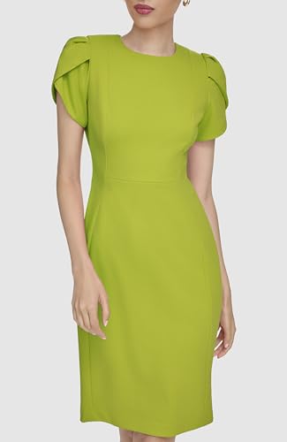 Image of Calvin Klein Tulip Sleeve Floral Sheath
