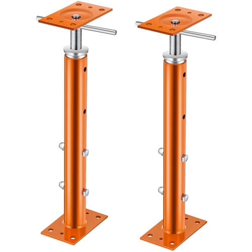Yaocom 2 Pcs Adjustable Jack Post, 19'-36' Height Range, Basement Floor House Screw Jacks for Lifting Joist Beam Brace for Cellar Ceiling, Center Point Load Capacity 11023 Lbs (Orange)