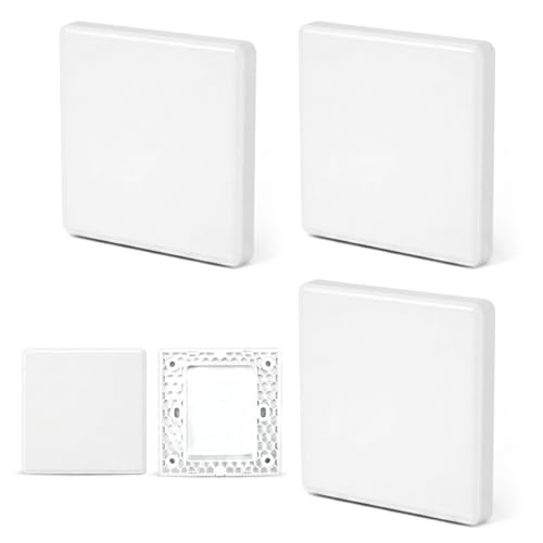 Lahkvor 4 Piezas Tapa Ciega para Enchufe e Interruptor, 86x86mm Plástico Blanco, Placa de Cobertura para Huecos Sin Usar en Salón Oficina y Cocina