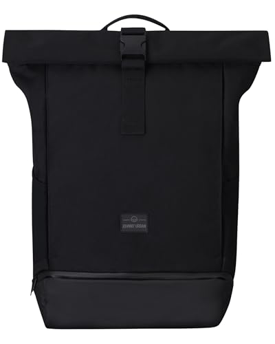 Johnny Urban Rucksack Damen & Herren Groß Schwarz - Allen XL -Großer Rolltop Backpack - Weekender Reiserucksack mit Bodenfach - Daypack für Uni Travel Reise - Wasserabweisend