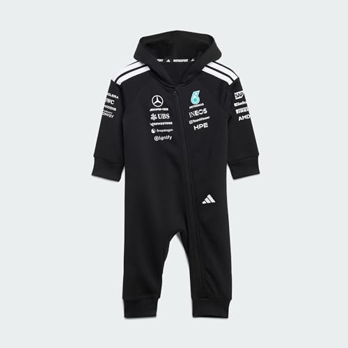 adidas Unisex Baby MERCEDES - AMG PETRONAS FORMULA 1 TEAM DNA BABY SUIT, black/semi mint rush, 2-3 Years