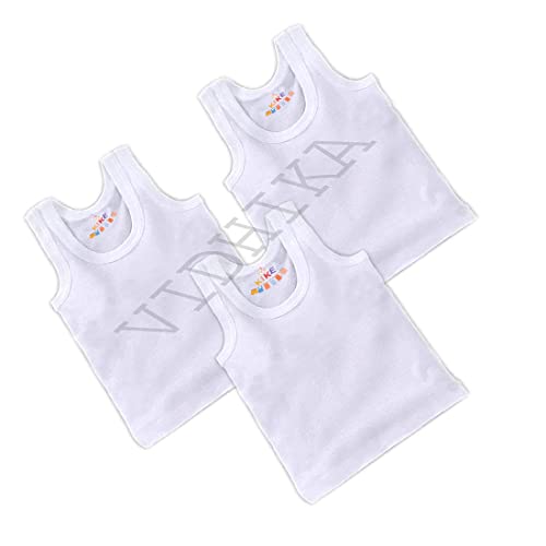 Image of KIKE New Born Baby Pure Cotton Printed Regular Fit Sando Innerwear Baniyan Kids Vest Infants Sleeveless Undershirts for Cute Boys Girls 0-24 Months Pack of 6