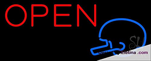 Néon LED ouvert en PVC rouge et bleu 35x43 cm fait main