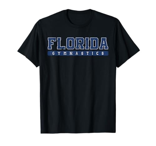 Florida Gymnastics Blue Vintage Text T-Shirt