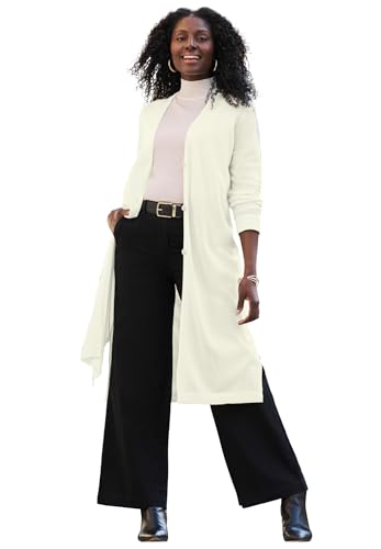 Jessica London Women's Plus Size Fine Gauge Duster Cardigan