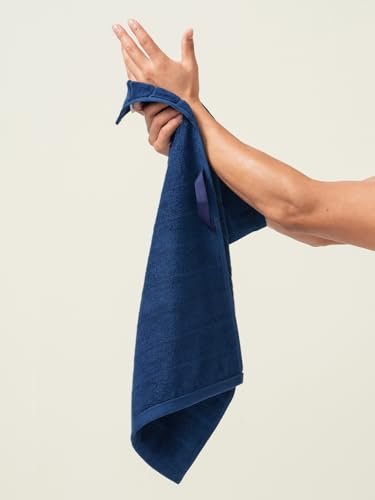 Image of DAMENSCH 100% Cotton Hand Towel, Super Soft Gym Towel for Men Workout, Ultra Absorbent Kitchen Towels Cotton, Quick Dry, Long Lasting Colours Hand Towel Set-Nightfall Blue II