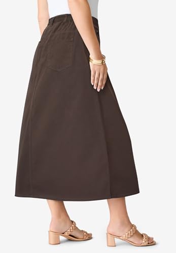 Roaman's Women's Plus Size Complete Cotton A-Line Skirt3