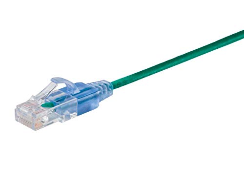 Image of Monoprice Cat6A 6in Green 10-Pk Patch Cable UTP 30AWG 10G Pure Bare Copper Snagless RJ45 SlimRun Series Ethernet Cable