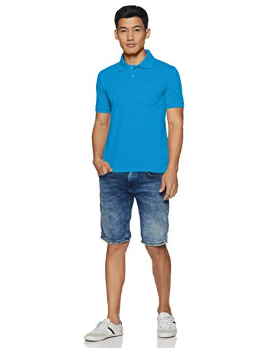 Image of Rupa Bumchums Men Super Combed Cotton Solid Half Sleeve Club Collar Polo Regular Fit T-Shirt with Chest Pocket