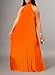 Aro Lora Womens Casual Sleeveless Plus Size Chiffon Halter Neck Pleated Loose Long Maxi Dress XX-Large Orange