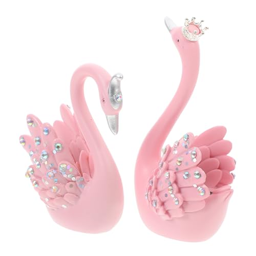 PAMINGONO Decoración Del Coche 2 Adornos De Cisne Rosa Ideal Para Amigos y Familiares