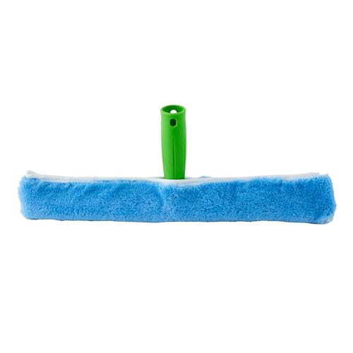 Image of Restaurantware-Clean Tek Professional Window Washer Strip, 1 Window Scrubber with T-Bar Handle - Machine Washable, No-Streak Cleaning, Blue Acrylic Washer for Glass Door, Home Or Commercial Use