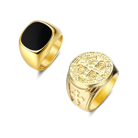 ADRAMATA Wide Men's Signet Ring Set Cover