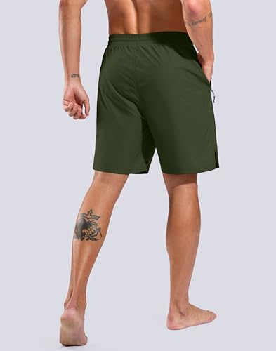 Image of G Gradual Mens Swim Trunks with Compression Liner 7 inch /9'' Quick Dry Board Shorts Swimsuit Bathing Suit for Men Zipper Pockets