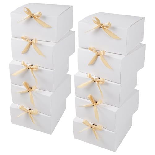 GXFCING Boîte Cadeau Blanche avec Couvercle, 20x20x10cm Grande Boîte Cadeau Vide, 10PCS Boîte...