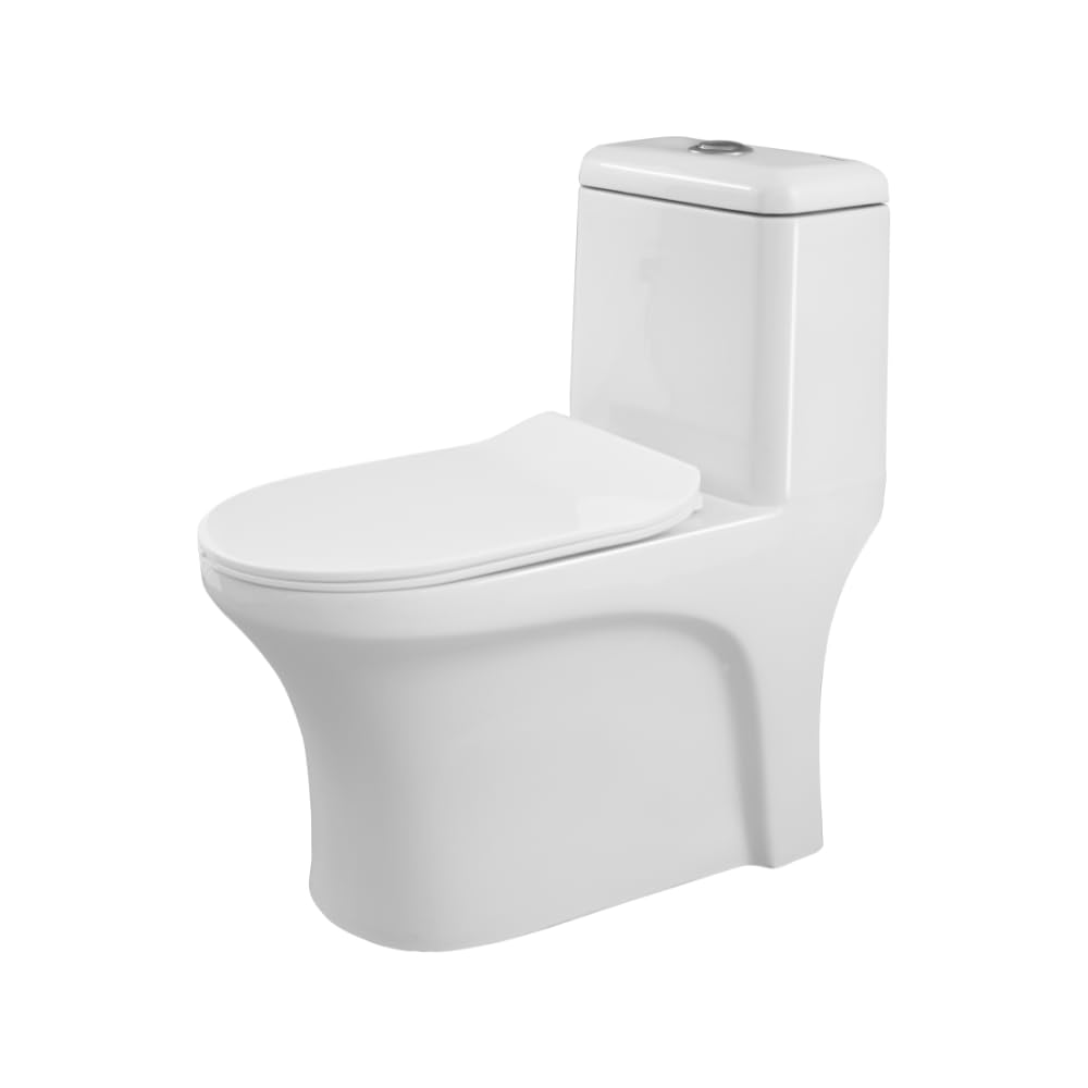 Somany Bathware Neo One Piece Toilet Seat with Ezee Close Slim PP Seat Cover (White)-image-7