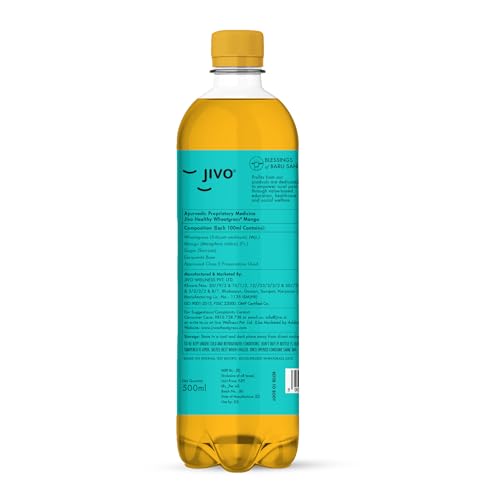 Image of JIVO Healthy Wheatgrass Juice with Mango Flavor - Body Detox & Immunity Booster, Natural Ingredients, 500ml (Pack of 1)