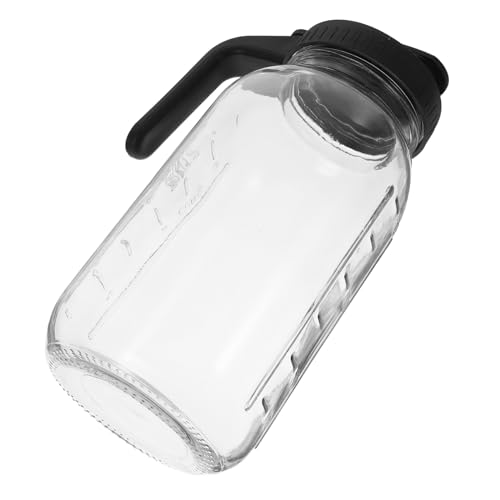 LIFKOME Jarra de Vidrio Transparente con Tapa y Asa Jarra Medidor para Bebidas Frías para Restaurante y Jugos