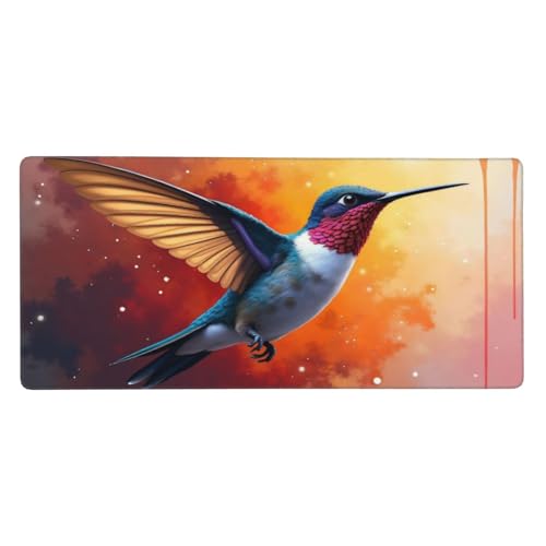 Grand tapis de souris de jeu colibri anti-effilochage sous-main de bureau en caoutchouc stable