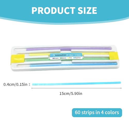 GUTERTOP 60 Pcs Zahnschleifpapier für Zwischenräume, Zahn Schleifpapier, Dental Schleifstreifen, Zähne Polieren Finishing Gloss Contouring Tools Kit Resistent Tiefenreinigung Mundhygiene