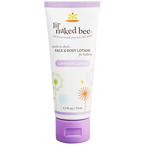 Image of Lil Naked Bee Baby Lotion for Kids (2.5oz) Lavender Lullaby Cheeks to Cheeks Face & Body Lotion for Hydrating & Moisturizing Skin
