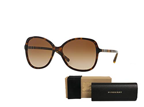 Burberry Women's 0BE4197 300213 58 Sunglasses, Dark Havana/Browngradient