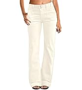 Flamingals Women's Wide Leg Pants for Women Mid Waist Dress Flare Straight Leg Corduroy Pants Wor...