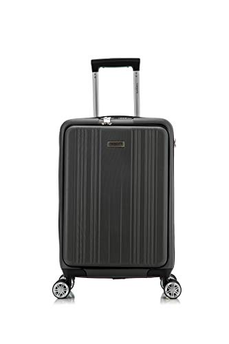 TORRENTE COUTURE BTOR-SD-2009 Valise de Cabine à roulettes pivotantes avec Poche Frontale pour Ordinateur / Document de Voyage etc,Serrure à Code encastrée, diverses Couleurs au Choix (Gris foncée)