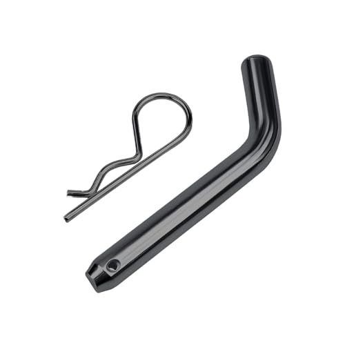 BESULEN Trailer Hitch Pin & Clip with Grooved Head, 5/8-Inch Diameter Heavy Duty Steel Trailer Hitch Locking Pin for Towing, Auto Accessories, Suitable for 2 or 2-1/2-Inch Receiver (Black)