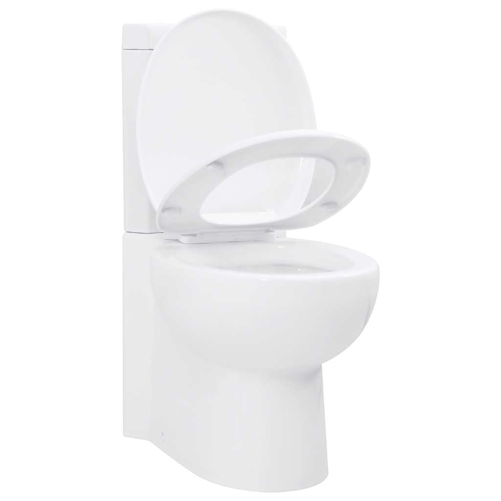 Toaleta narożna, ceramiczna, biała, do łazienki, zajmuje mało miejsca, montaż narożny WC z siedziskiem SoftClose i spłukiwaniem 3/6 litra