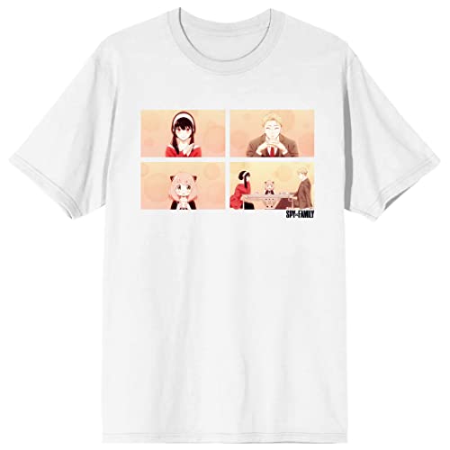 Spy x Family Forger Family Pictures Women's White Short Sleeve Crew Neck Tee-Small
