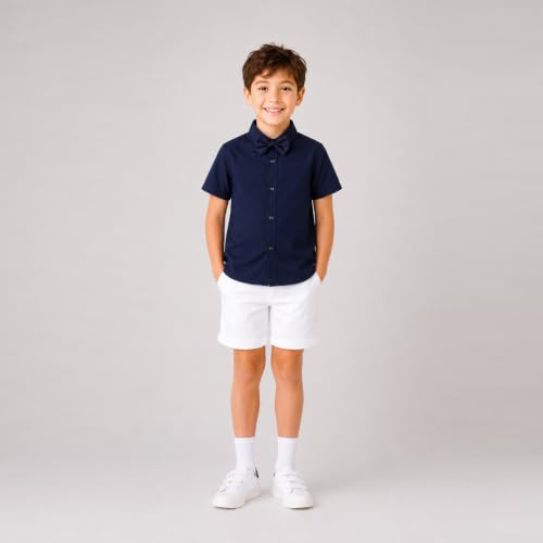 Image of Mud Kingdom Little Boys Dress Shirts Short Sleeve Cute Summer