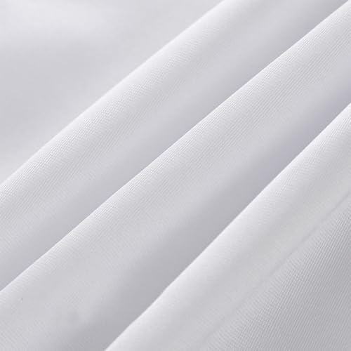 Nappe ronde en satin blanc lavable pour masquer les tables - 6