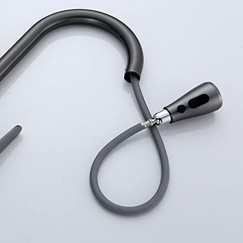 Robinet d'évier de cuisine gris avec douchette pour simplifier vos repas - 7